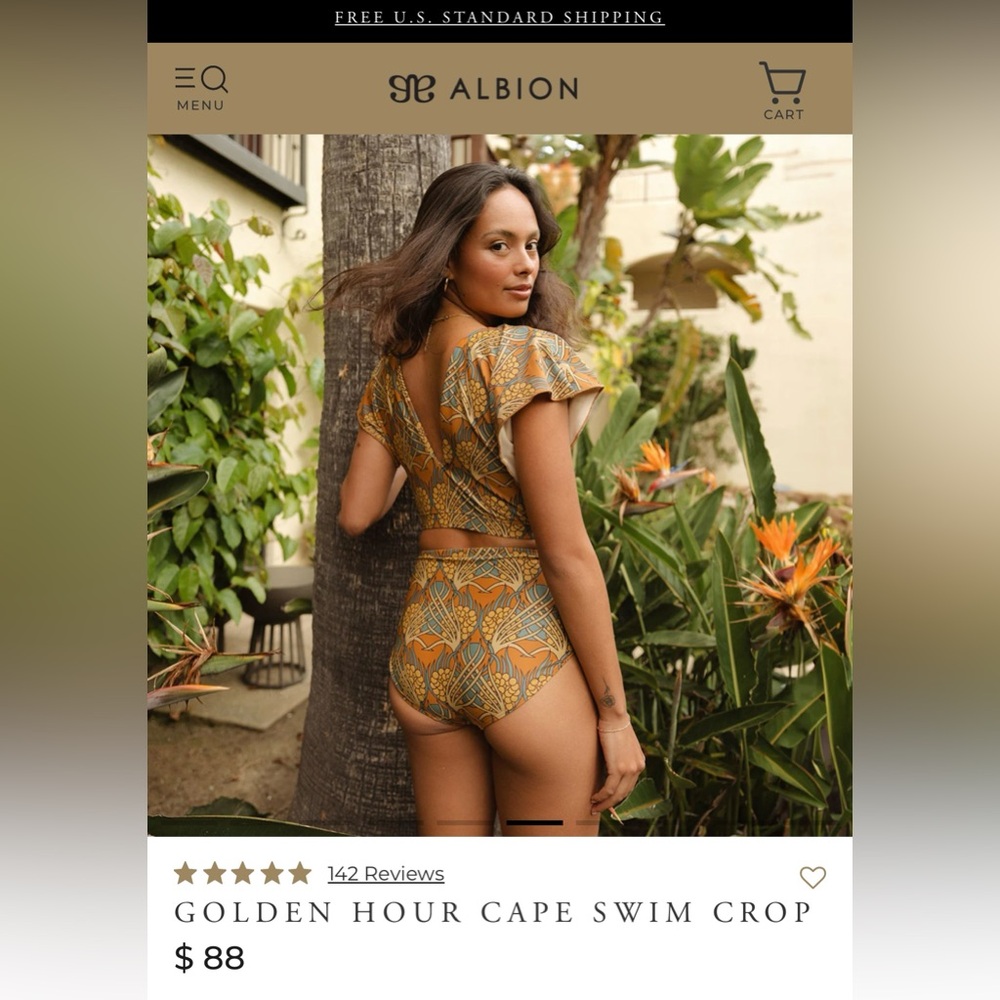 Golden Hour Cape swim top & Golden Hour Simone bottoms. Both size Medium